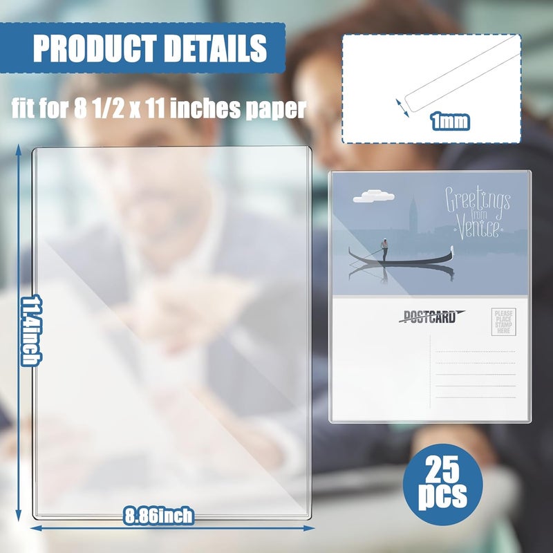 Ysglory 25 Pcs 8 1/2" x 11" Rigid Print Protectors Clear Sheet Protectors Hard Plastic Paper Page Magazine Protectors for Collectors Rigid Top Loaders Document Holder Birth Certificate Protector - Image 2